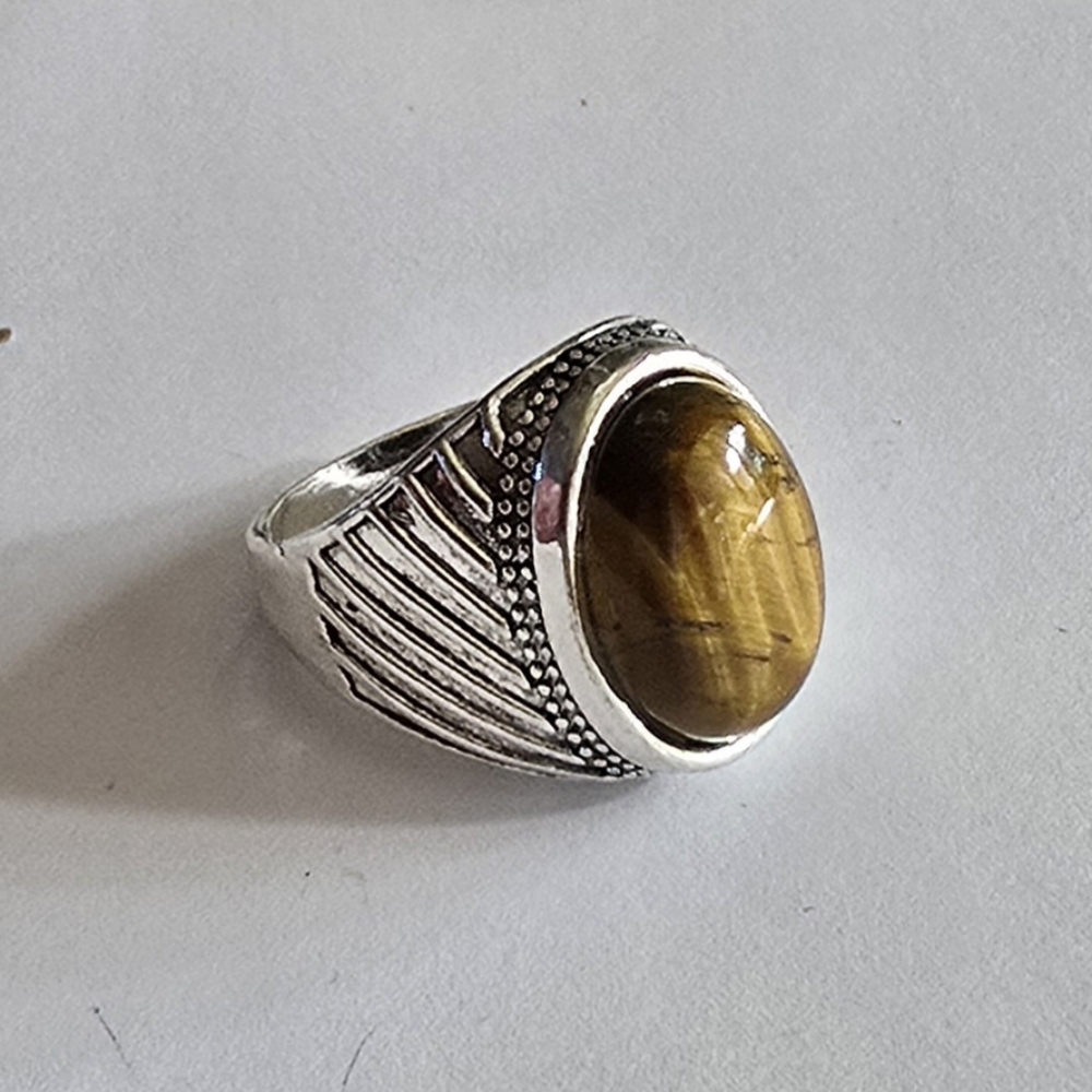 TIGEREYE MENS NEW SIZE 11 QUALITY TITANIUM SILVER CLASSIC RING - Picture 6 of 6